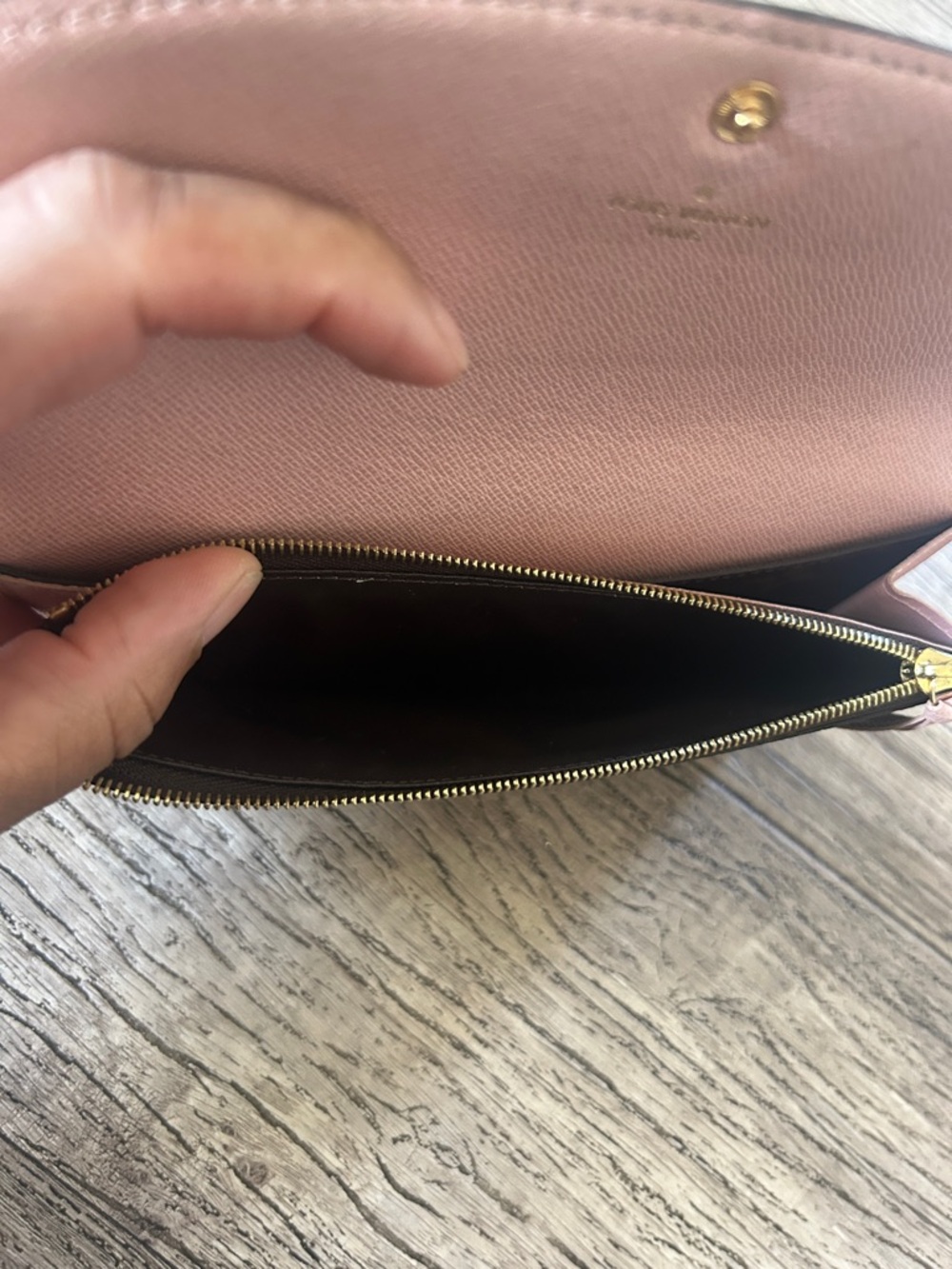 Louis Vuitton Monogram Canvas Emilie Long Wallet in Brown and Pink - Picture 7 of 17